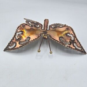 VINTAGE Copper Butterfly Metal Wall Art